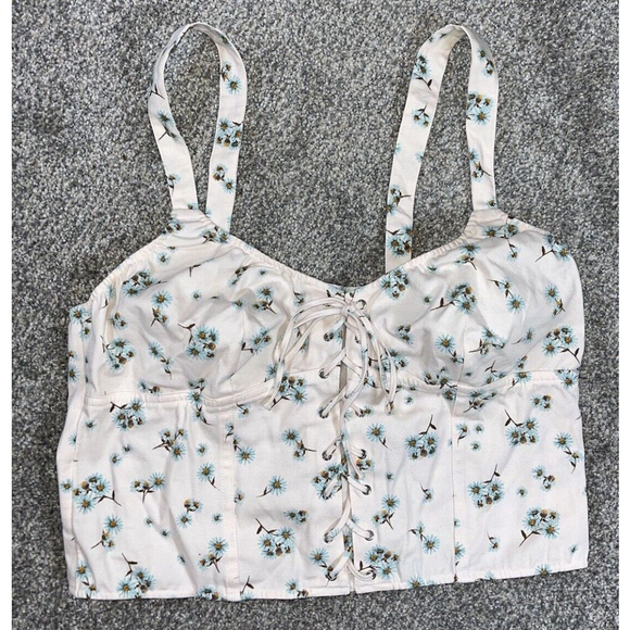 Victoria’s Secret Bustier Tank Top Zipper Corset Daisy Floral Patten Size XL NWT - Picture 7 of 8